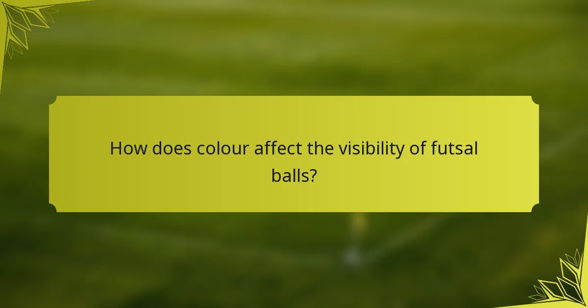 How does colour affect the visibility of futsal balls?
