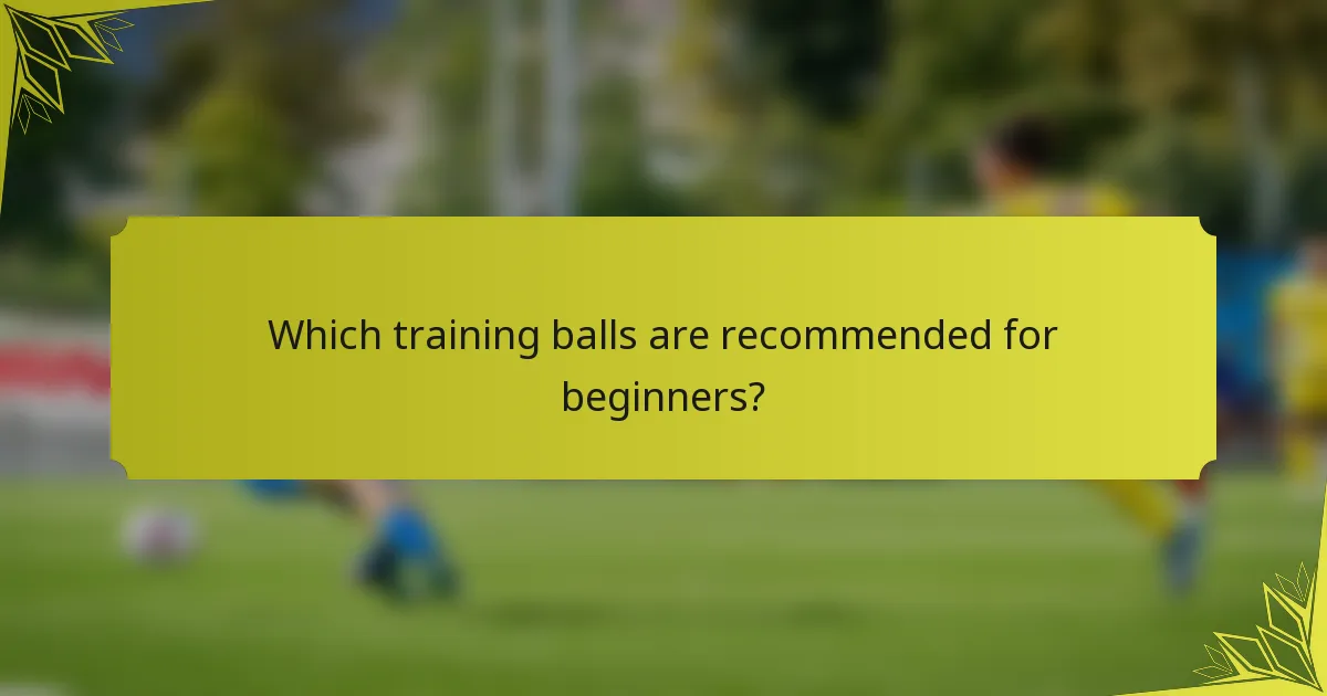Which training balls are recommended for beginners?